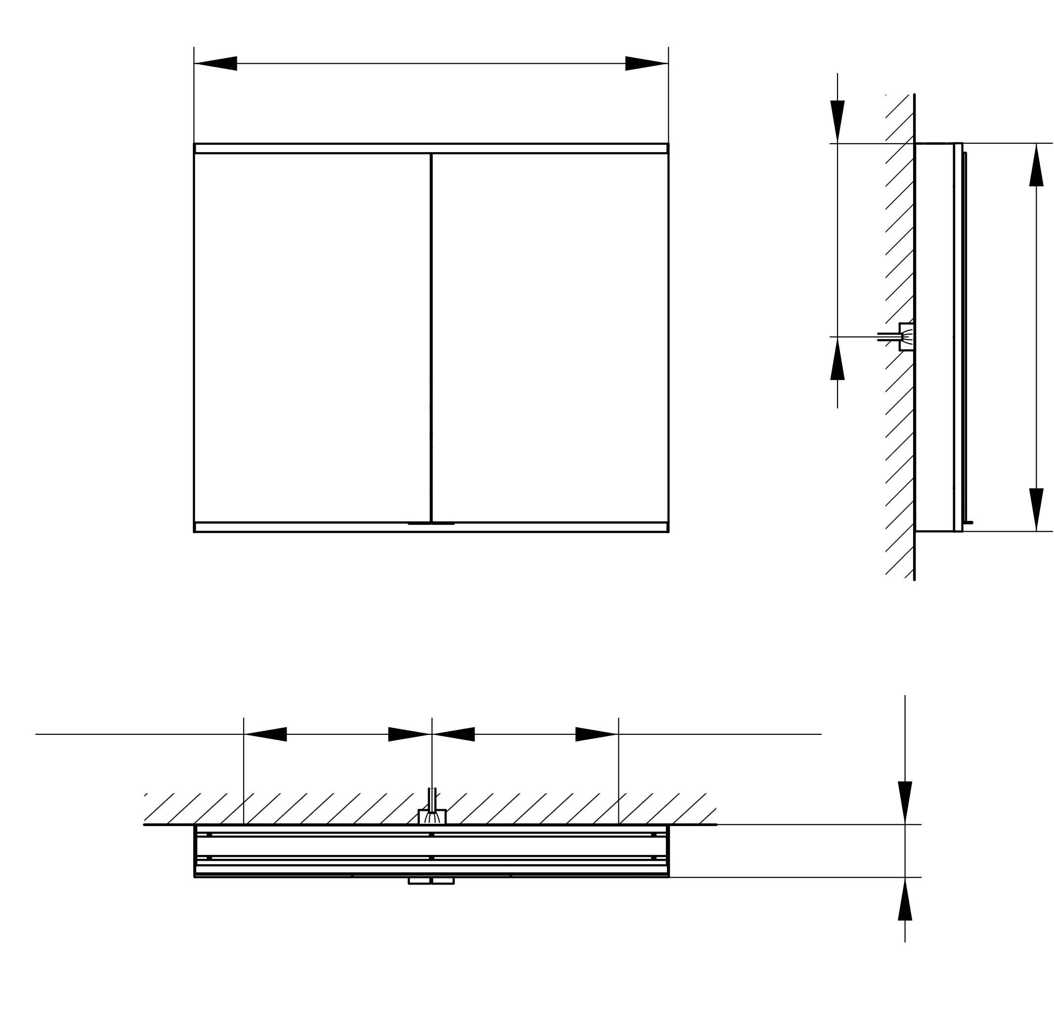 Royal Modular 2.0 800221111000300 Spiegelschrank DALI Wandvorbau, 1 Steckd./1 USB 1100 x 900 x 120 mm silber-eloxiert