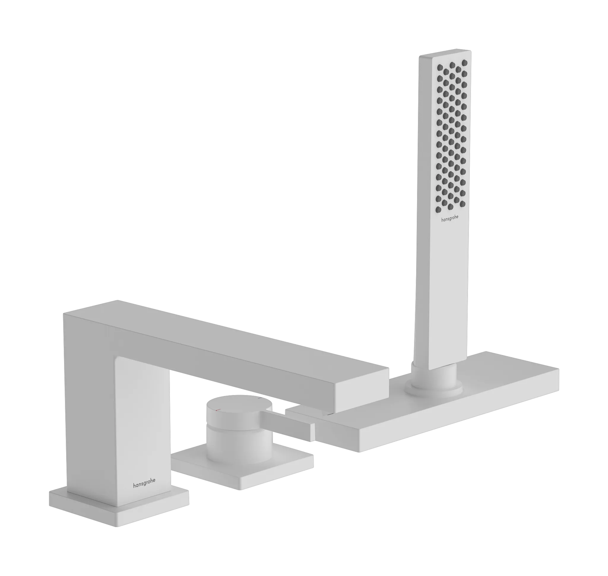 Hansgrohe Tecturis E 3-Loch Einhebel-Wannenrandmischer Mattweiß, Ausladung 206 mm, mit sBox und Handbrause PowderRain Hansgrohe Tecturis E 3-Loch Einhebel-Wannenrandmischer Mattweiß, Ausladung 206 mm, mit sBox und Handbrause PowderRain