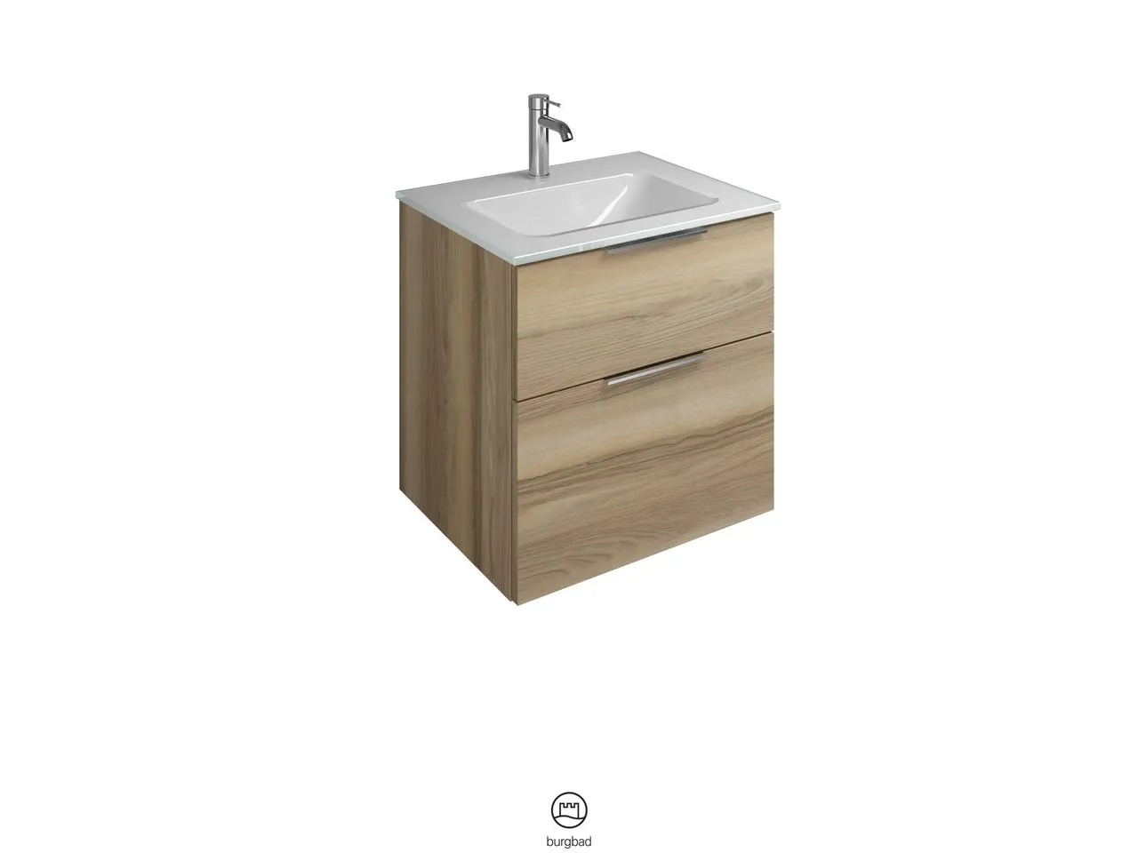 burgbad Badmöbelset Glas-Waschtisch inkl. Waschtischunterschrank „Eqio“ 62 × 61,5 × 49 cm Stangengriff, Chrom (140 / 397 mm), in Eiche Dekor Urban burgbad Badmöbelset Glas-Waschtisch inkl. Waschtischunterschrank „Eqio“ 62 × 61,5 × 49 cm Stangengriff, Chrom (140 / 397 mm), in Eiche Dekor Urban