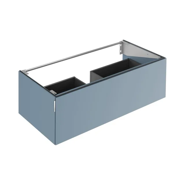 KEUCO Waschtischunterschrank mit Auszug „Edition 11 Art“ Blue Satin (Lack, seidenmatt), Blue Satin (Lack, seidenmatt), ohne Beleuchtung 1200 × 350 × 490 mm