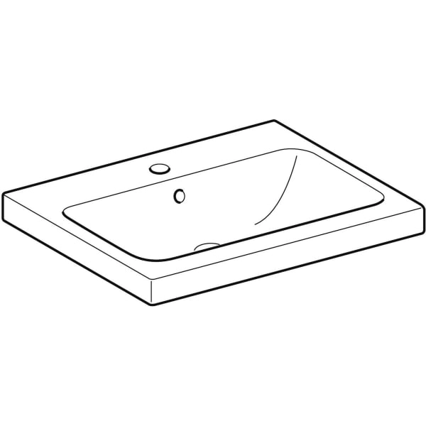 Aufsatzwaschtisch „iCon Light“, rechteckig 60 × 48 cm