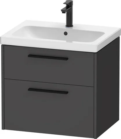 Duravit Waschtischunterschrank Wandhängend „D-Code“ 63,4 × 55,5 × 46 cm in Graphit Matt