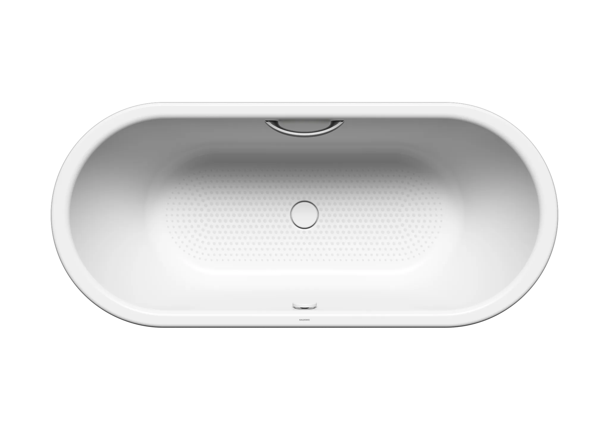 Kaldewei Badewanne „Centro Duo Oval“ oval 180 × 80 cm, ohne Wannenträger, mit Grifflochbohrungen mit Überlaufbohrung, in alpinweiß