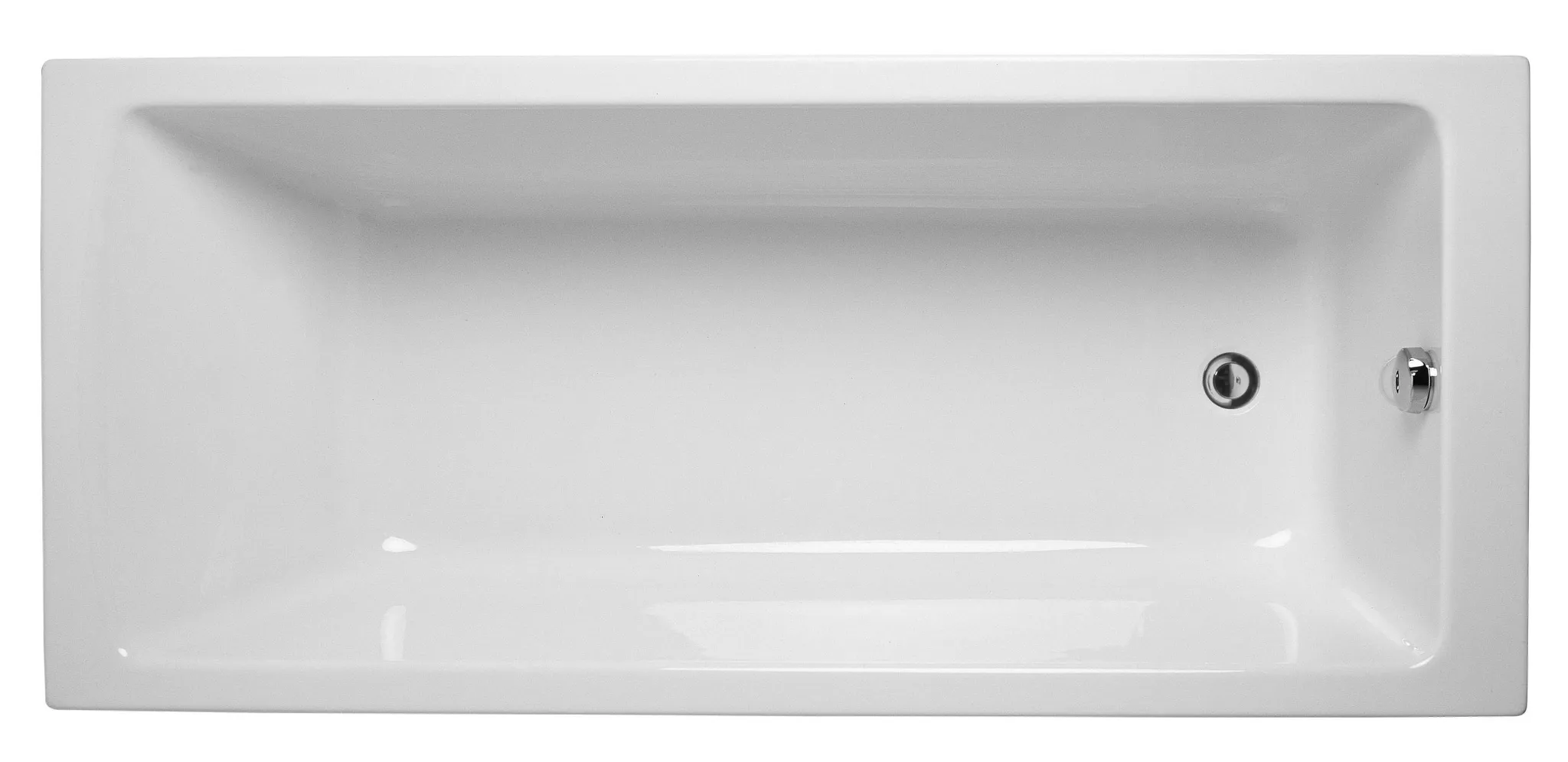 Integra Badewanne 170 x 70 cm Körperformwanne Einbauversion Weiß Hochglanz