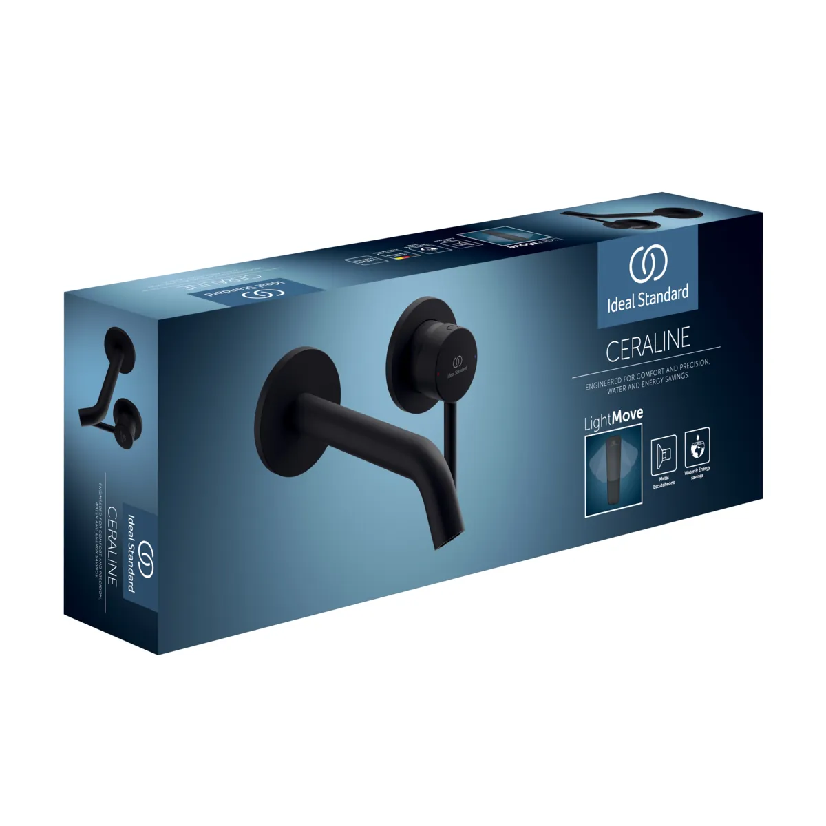 Ideal Standard Wand-Waschtischarmatur Unterputz Ceraline, Bausatz2, 2 Rosetten, Silk Black Ideal Standard Wand-Waschtischarmatur Unterputz Ceraline, Bausatz2, 2 Rosetten, Silk Black