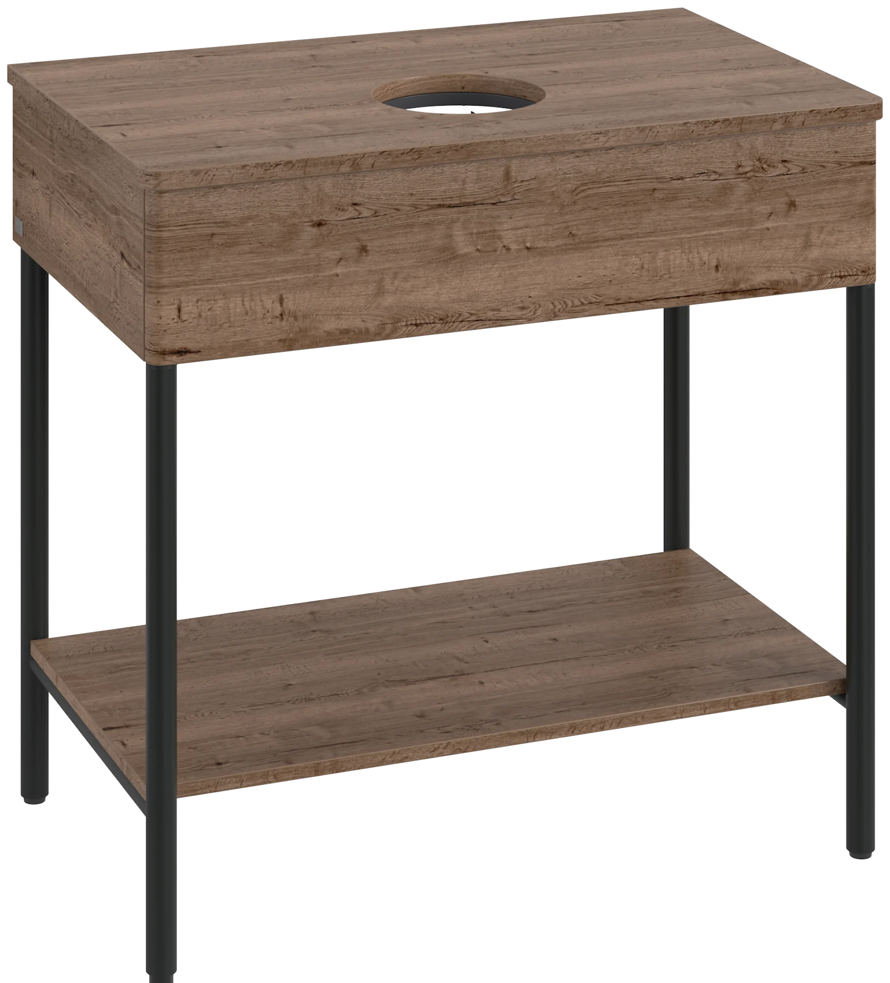 Villeroy & Boch Waschbeckenunterschrank Artis, Eckig, Tobacco Oak, 800x782x500mm, mit Beleuchtung und Push-to-open Funktion