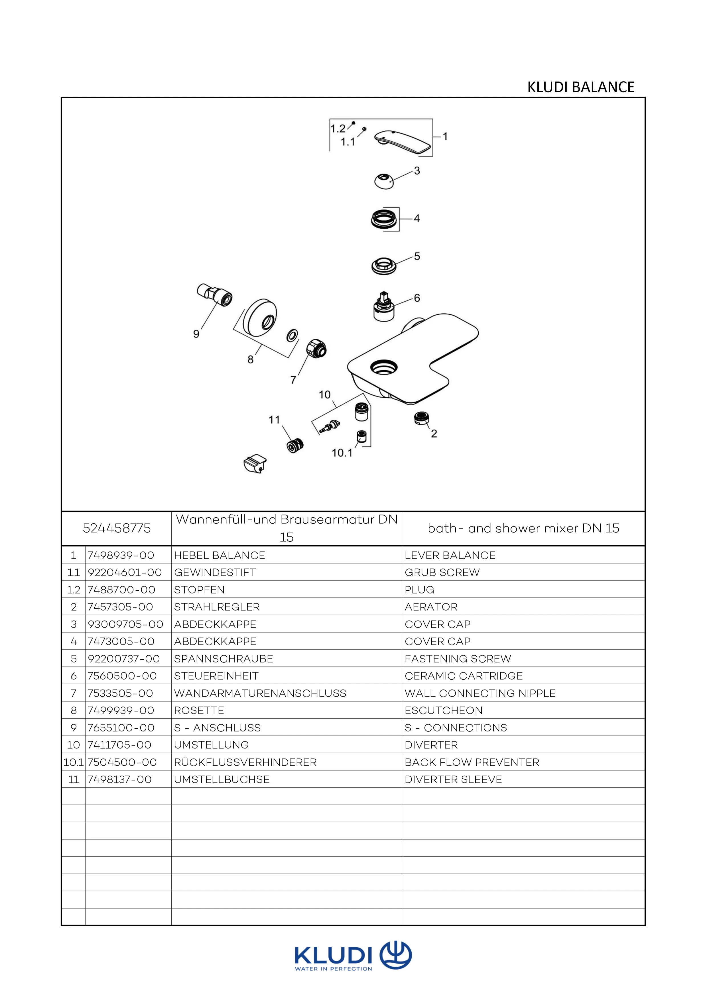 BALANCE Wannenfüll. und Brause EHM schwarzmatt/chrom BALANCE Wannenfüll. und Brause EHM schwarzmatt/chrom