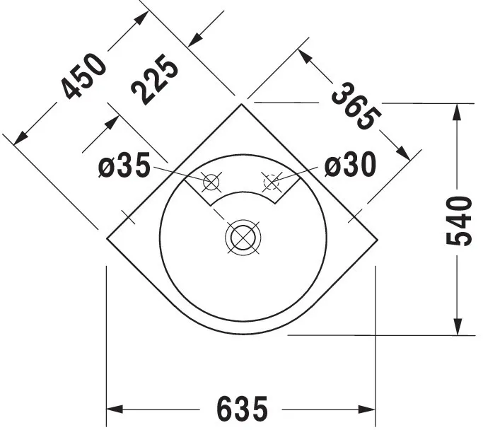 Eck-Waschtisch Architec 635 mm ohneÜL,m.HLB,HL li.,HL-Vst.re.,weiß Eck-Waschtisch Architec 635 mm ohneÜL,m.HLB,HL li.,HL-Vst.re.,weiß