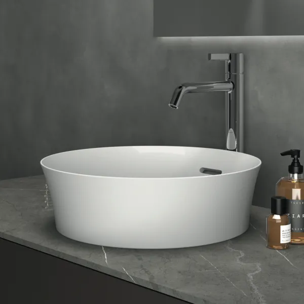 Waschtischplatte Conca, aus Keramik, 1202x505x6mm, Marmor Noir Desir