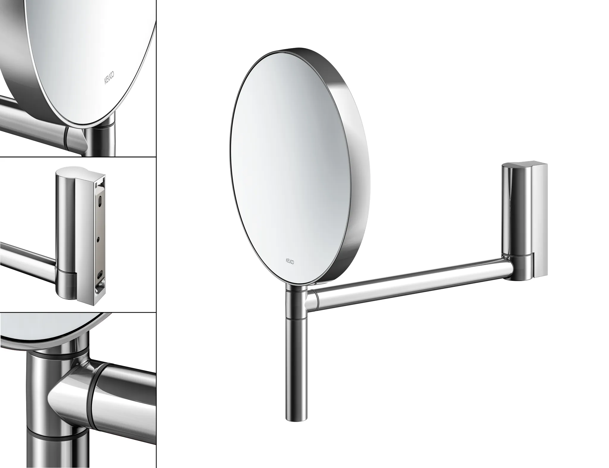 KEUCO Kosmetikspiegel PLAN unbeleuchtet Wandmodell verchromt