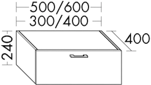 burgbad Hochschrank „Sys30“ 340 × 240 × 440 mm in Steingrau Solid Matt
