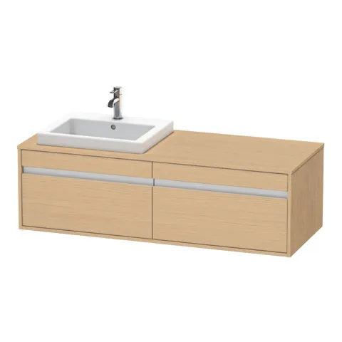 Duravit Waschtischunterschrank wandhängend „Ketho“ 140 × 42,6 × 55 cm Eiche Natur Duravit Waschtischunterschrank wandhängend „Ketho“ 140 × 42,6 × 55 cm Eiche Natur