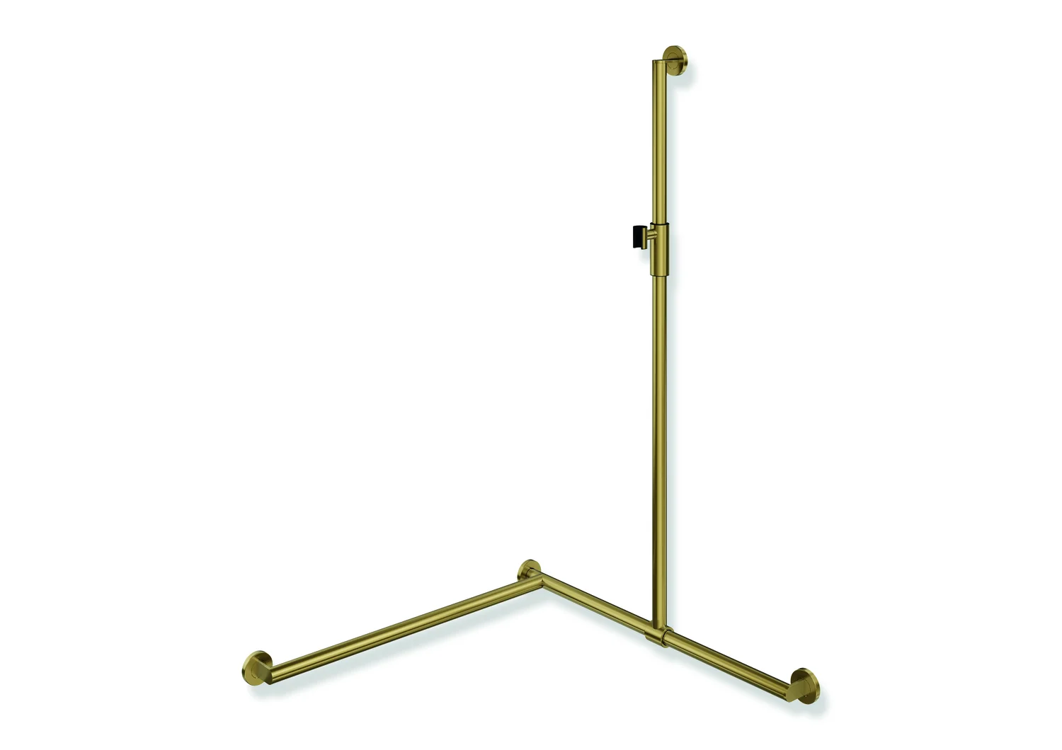 HEWI Duschhandlauf System 900, PVD-beschichtet gold gebürstet, verschiebbare Brausehalterstange, 1250 mm senkrecht, 800 mm waagerecht, Durchmesser 32 mm HEWI Duschhandlauf System 900, PVD-beschichtet gold gebürstet, verschiebbare Brausehalterstange, 1250 mm senkrecht, 800 mm waagerecht, Durchmesser 32 mm