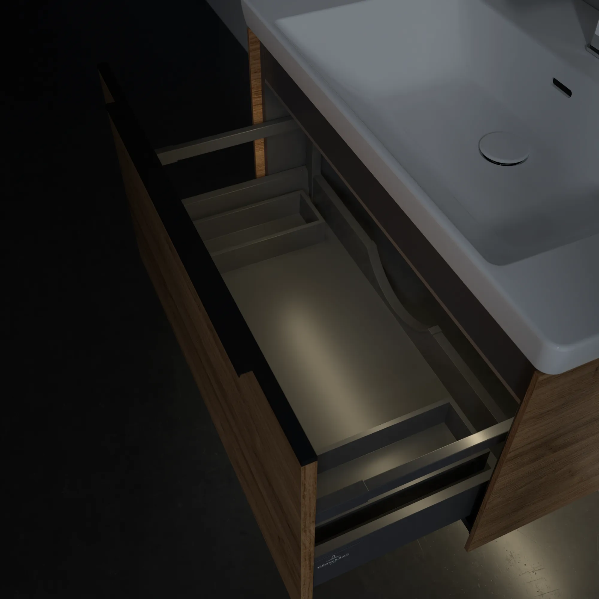 Villeroy & Boch Waschtischunterschrank „Subway 3.0“ für Schrankwaschtisch 772 × 429 × 478 mm Kansas Oak, für Becken mittig