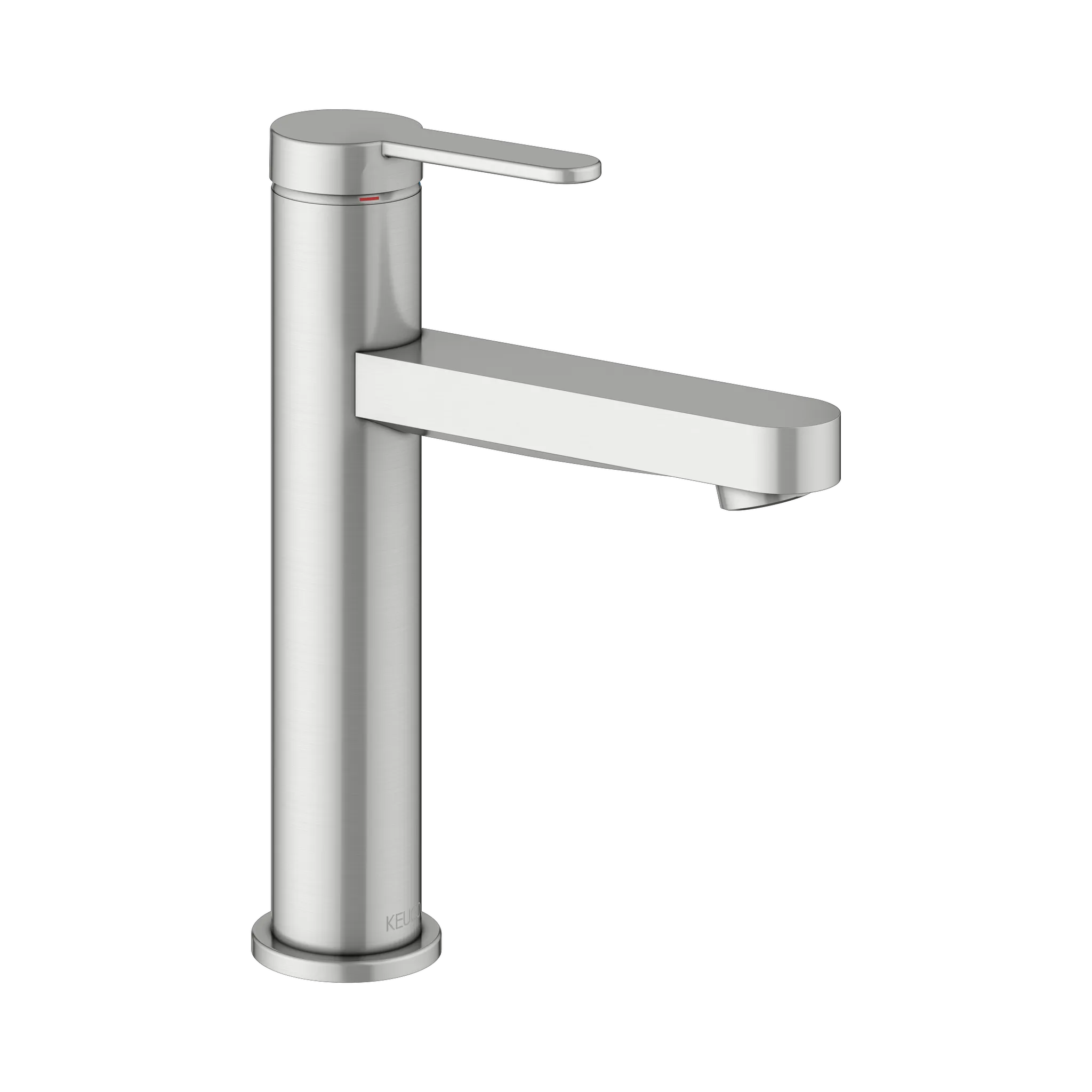 KEUCO IXMO Einhebel-Waschtischmischer 130 IXMO Flat ohne Zugstangen-Ablaufgarnitur IXMO Flat, Rosette rund Edelstahl-finish
