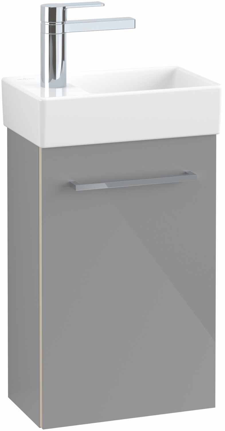 Villeroy & Boch Waschtischunterschrank mit Tür „Avento“ für Schrankwaschtisch 34 × 51,4 × 20,2 × 20,2 cm in Crystal White, Anschlag links, Soft Closing, 1 Tür
