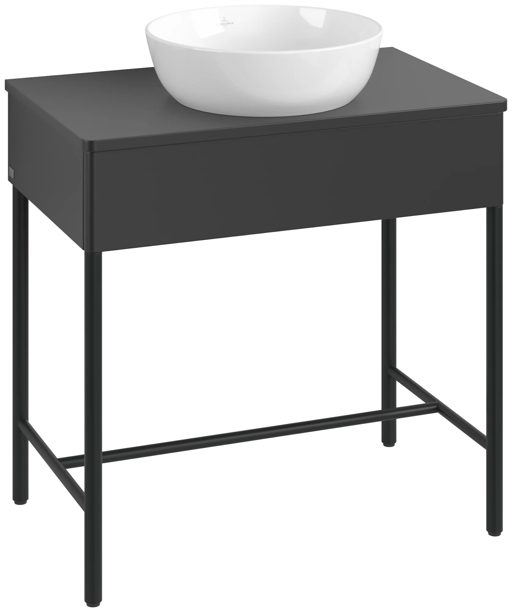 Villeroy & Boch Waschbeckenunterschrank Artis K60011, 800x782x500 mm, Black Matt Lacquer, mit Metallgestell und Push-to-open Funktion Villeroy & Boch Waschbeckenunterschrank Artis K60011, 800x782x500 mm, Black Matt Lacquer, mit Metallgestell und Push-to-open Funktion