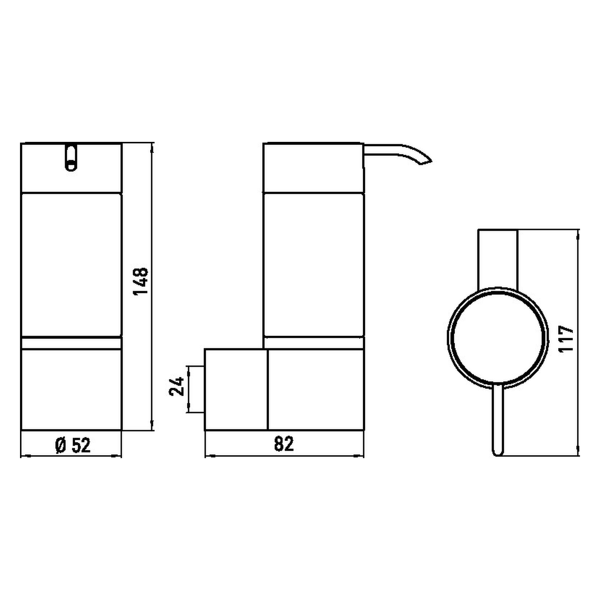 emco Seifenspender „system 2“, Befestigung verdeckt 5,2 × 14,3 × ⌀ 5,2 cm in chrom