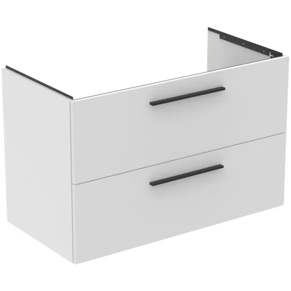 Möbelwaschtischunterschrank i.life B 2 Auszüge Siphonausschnitt auf der rechten Seite 1000x505x630mm Weiß matt