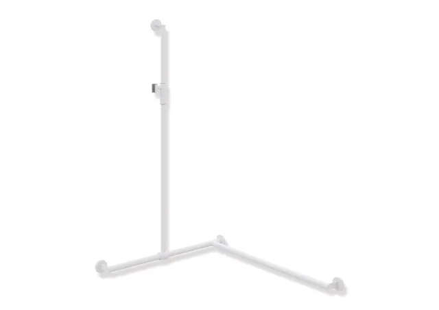 HEWI Haltegriff Ausführung rechts „System 900“ in Weiß tiefmatt / Hellgrau matt, Befestigung verdeckt HEWI Haltegriff Ausführung rechts „System 900“ in Weiß tiefmatt / Hellgrau matt, Befestigung verdeckt