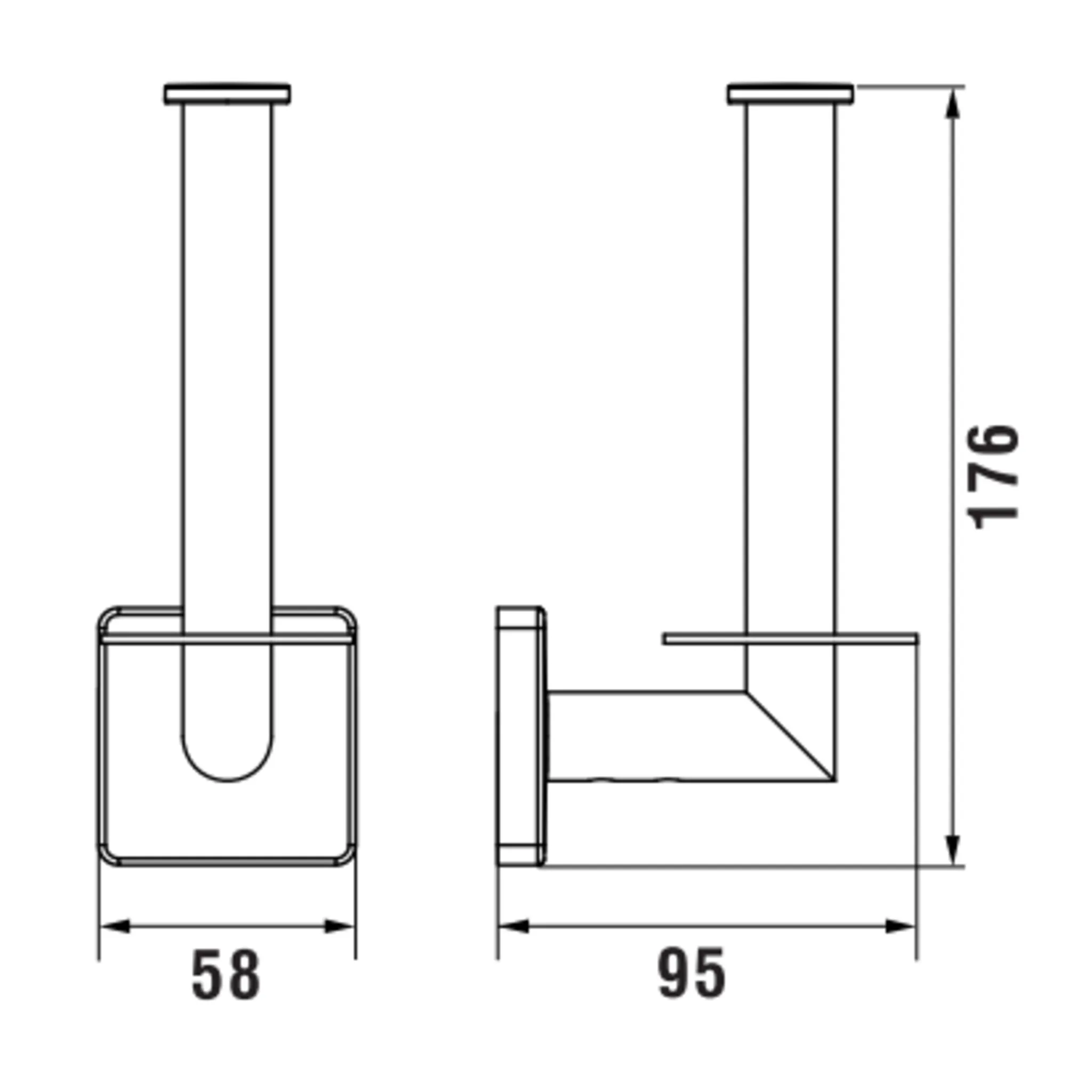 Niara S Toilettenpapierhalter 38407.2 vertikal, Edelstahl gebürstet