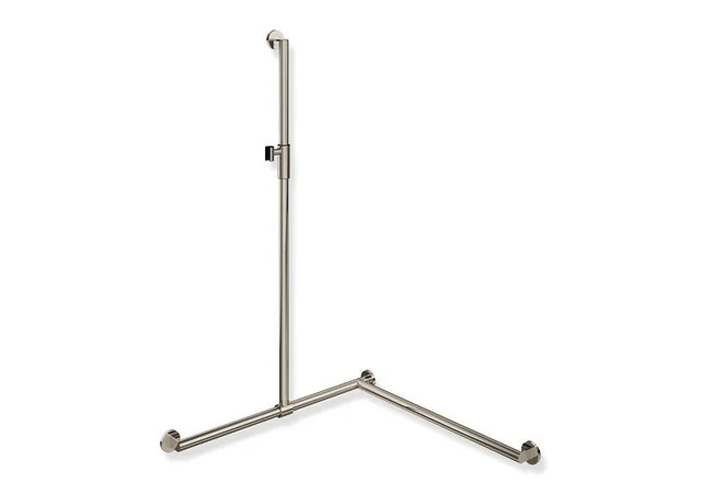 HEWI Duschhandlauf System 900, PVD nickelglänzend, 1250 mm senkrecht, 800 mm waagerecht, 32 mm Durchmesser, rechts HEWI Duschhandlauf System 900, PVD nickelglänzend, 1250 mm senkrecht, 800 mm waagerecht, 32 mm Durchmesser, rechts