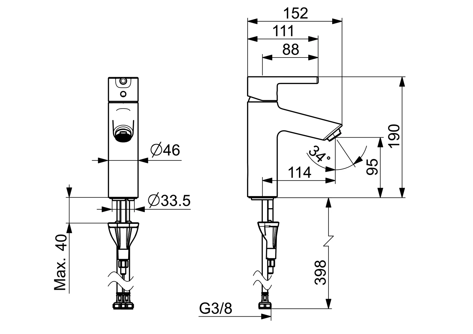 HansaVANTIS Waschtischbatterie HansaVANTIS 5237 Matt-Schwarz 4,2 l/min HansaVANTIS Waschtischbatterie HansaVANTIS 5237 Matt-Schwarz 4,2 l/min
