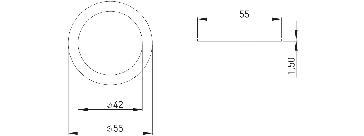 ASW HG-TEC Dichtungen zu Stopfen 1 ¼" 55x42x1,5mm