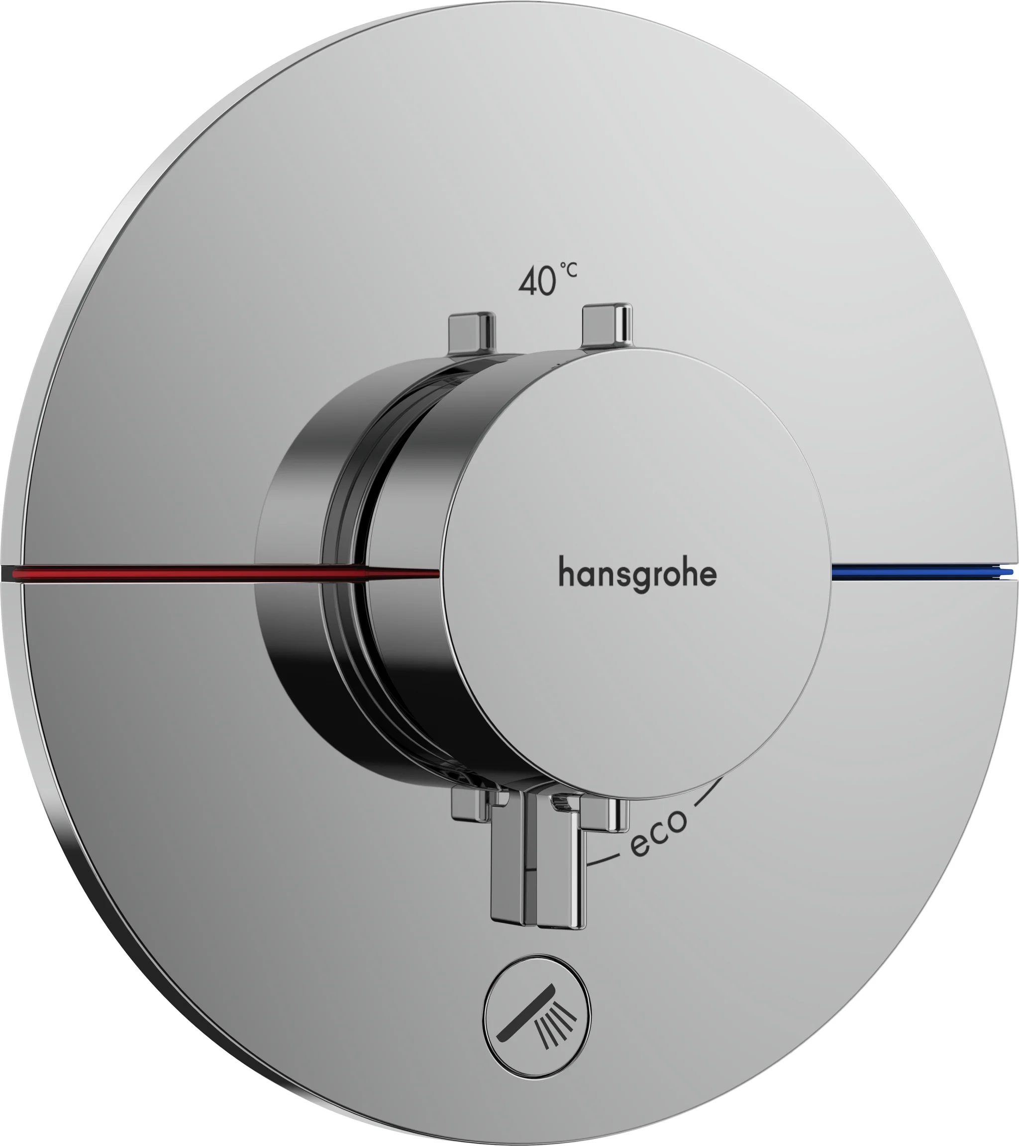 Hansgrohe ShowerSelect Comfort S Thermostat Unterputz, Chrom, 1 Verbraucher + zusätzlicher Abgang, flache Rosette, einfache Installation