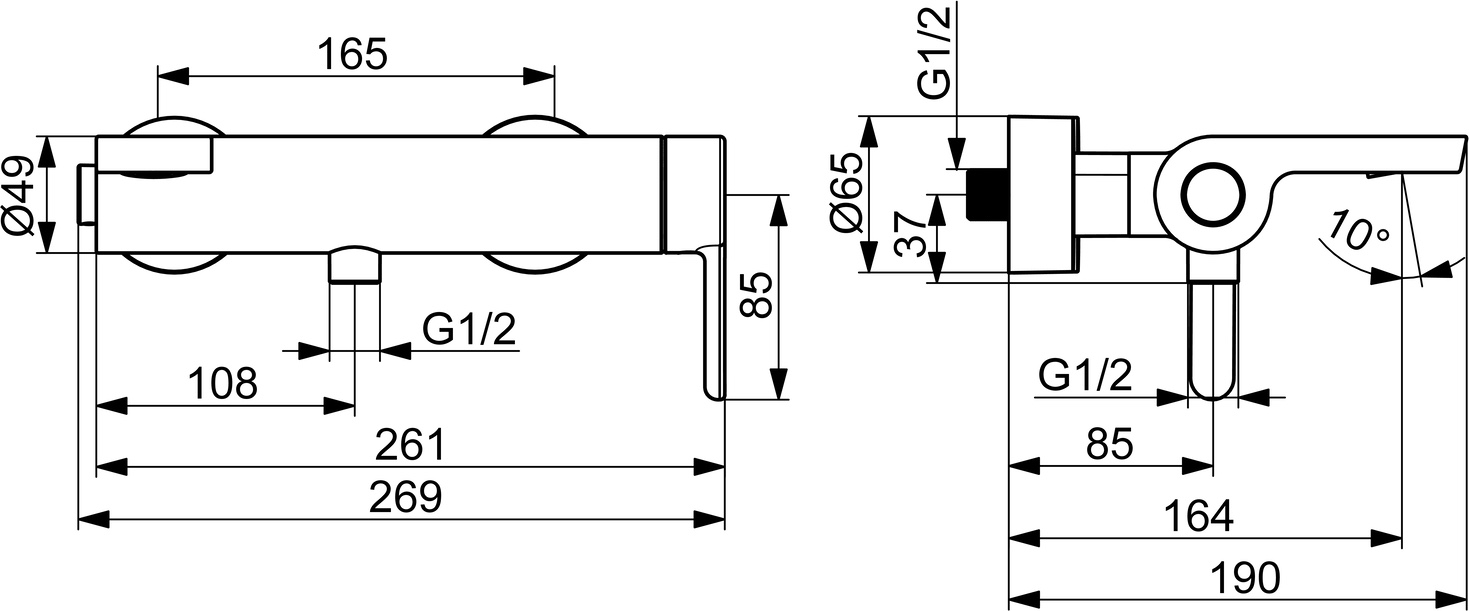 HansaDESIGNO Style EHM Wannenfüll- und Brausebatterie Chrom HansaDESIGNO Style EHM Wannenfüll- und Brausebatterie Chrom