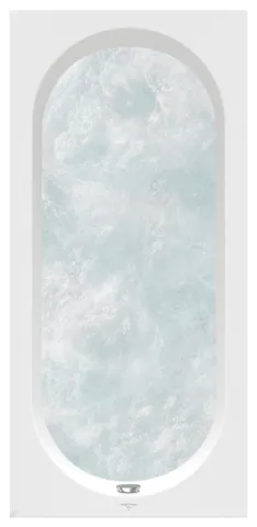 Villeroy & Boch Whirlwanne „Oberon“ mit Whirlsystem „Combipool Comfort“ rechteck 180 × 80 cm, Fußablauf in Weiß Alpin