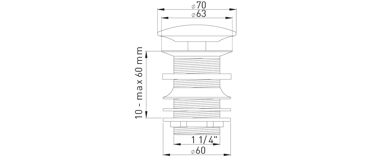 Frank Schaftventil 1 1/4″ x D= 63 mm Stopfen D= 72 mm Keramik Alpinweiß Frank Schaftventil 1 1/4″ x D= 63 mm Stopfen D= 72 mm Keramik Alpinweiß