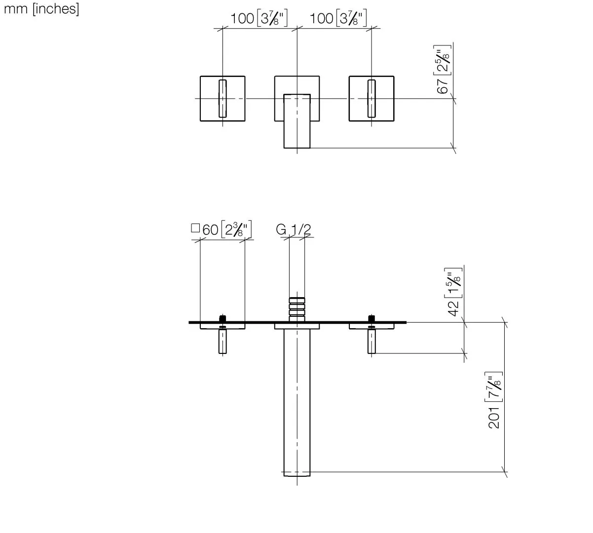 Waschtisch-Wandbatterie ohne Ablaufgarnitur MEM Chrom 36712782 Waschtisch-Wandbatterie ohne Ablaufgarnitur MEM Chrom 36712782