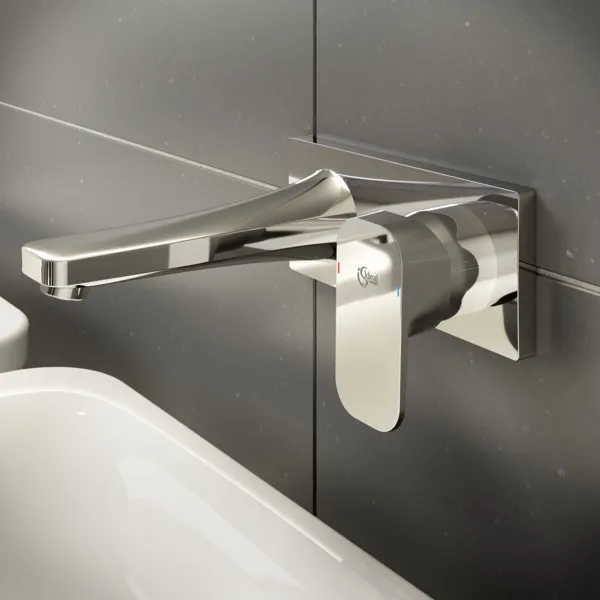 Wand-Waschtischarmatur Unterputz Tonic II, 5 l/min., Bausatz 2, Ros.193x83mm, Ausladung 180mm, Chrom Wand-Waschtischarmatur Unterputz Tonic II, 5 l/min., Bausatz 2, Ros.193x83mm, Ausladung 180mm, Chrom