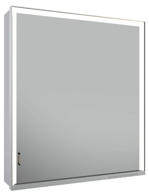 KEUCO ROYAL LUMOS Spiegelschrank Wandvorbau 1-türig lange Tür 650x735x165mm silber-eloxiert