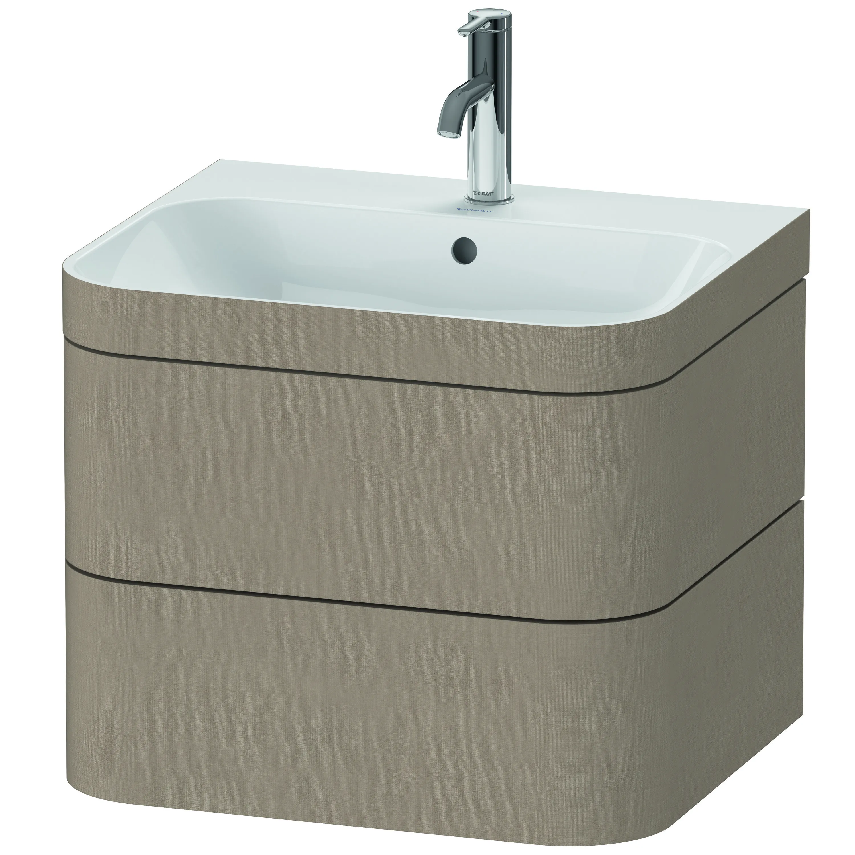 Duravit Waschtischunterschrank c-shaped Set wandhängend „Happy D.2 Plus“ 57,5 × 48 × 49 cm Leinen