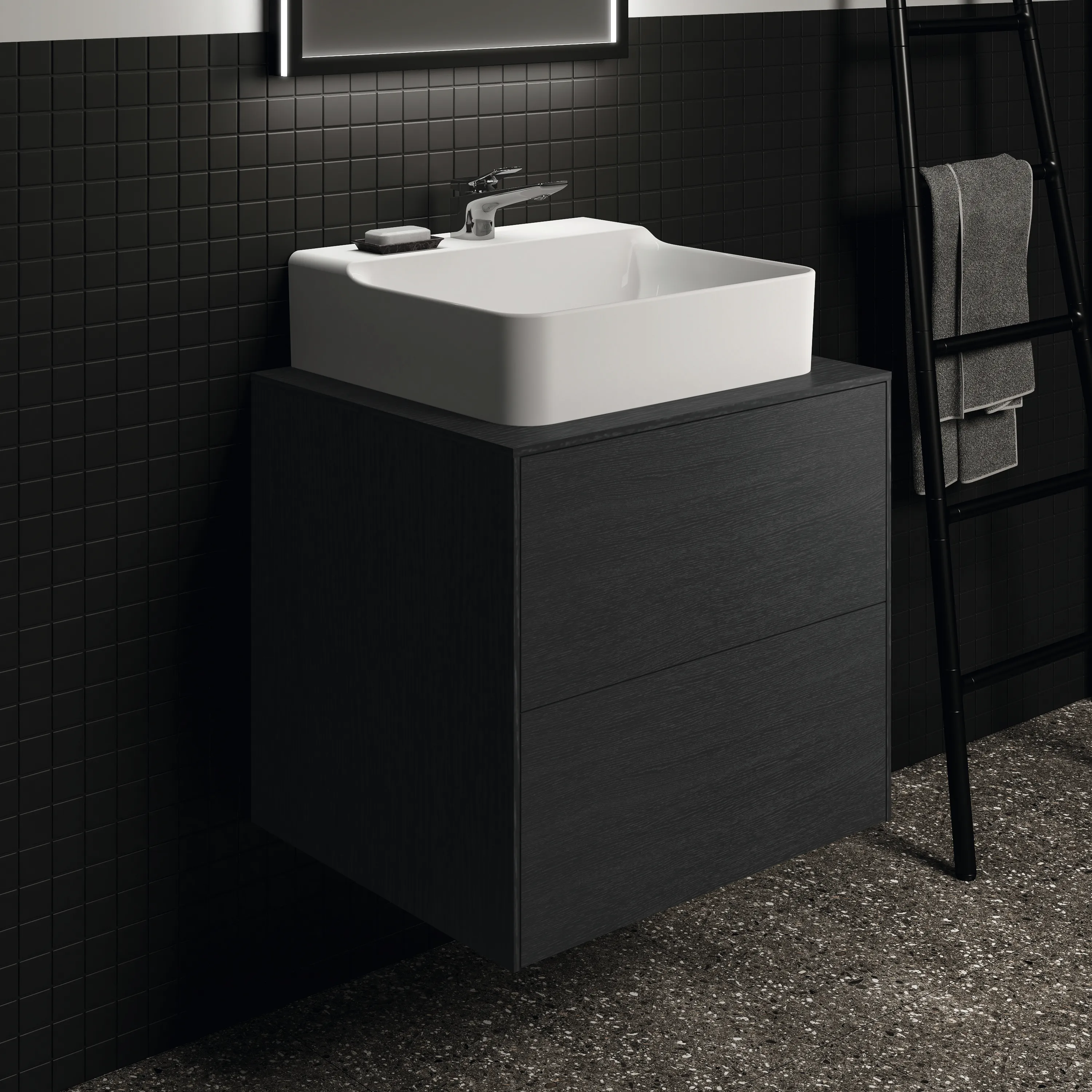 Ideal Standard Waschtischunterschrank „Conca“ 60,2 × 55 × 50,5 cm Eiche geflammt Furnier