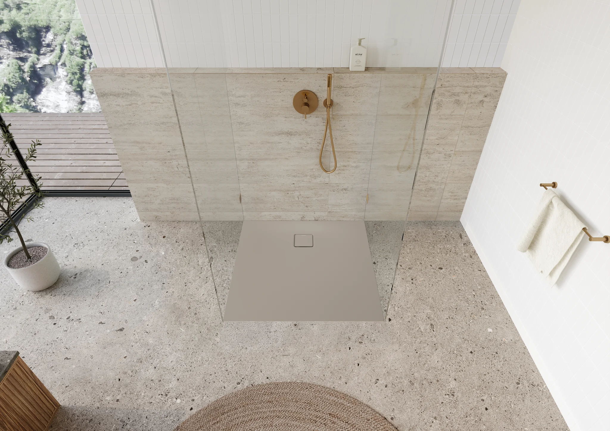 Kaldewei ALUVIA Duschfläche, 1000x1000 mm, warm grey 60, Invisible Grip, SolidLite Kaldewei ALUVIA Duschfläche, 1000x1000 mm, warm grey 60, Invisible Grip, SolidLite
