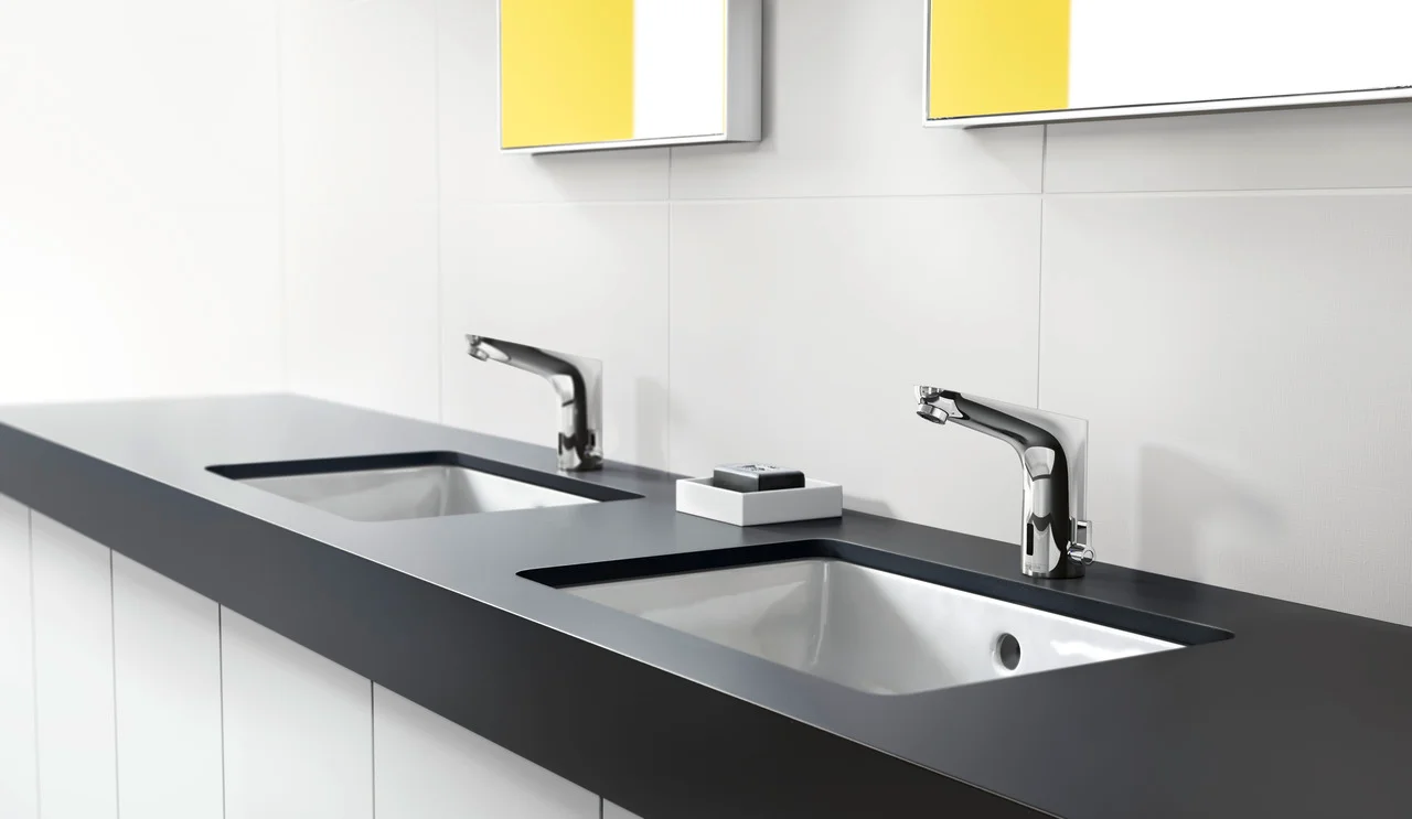 Hansgrohe Waschtischmischer Elektronik Focus, Chrom, Ausladung 127 mm, Normalstrahl, Batteriebetrieb mit Temperaturregulierung und Hygienefunktion Hansgrohe Waschtischmischer Elektronik Focus, Chrom, Ausladung 127 mm, Normalstrahl, Batteriebetrieb mit Temperaturregulierung und Hygienefunktion