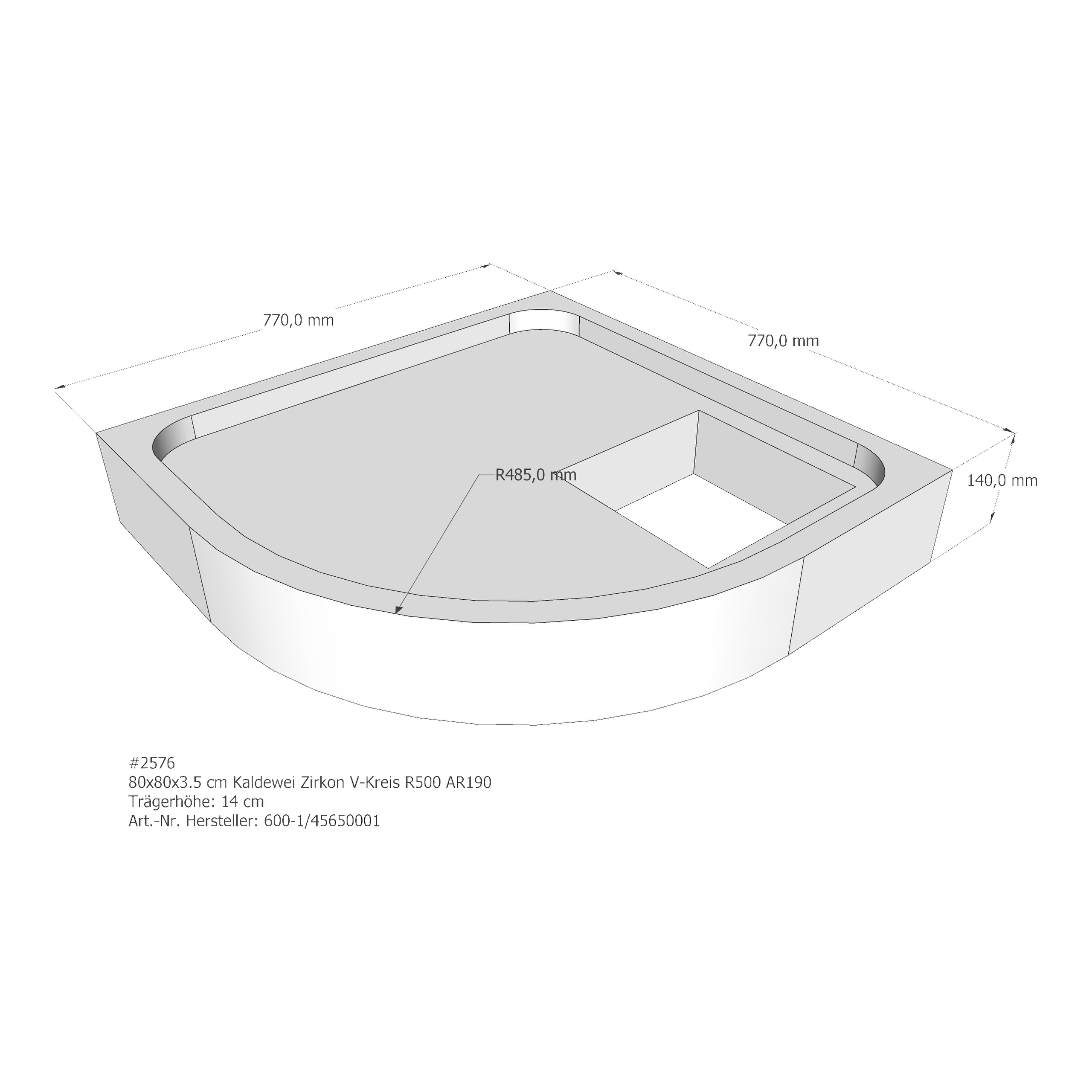 Duschwannenträger für Kaldewei Zirkon 80 × 80 × 3,5 cm Breite: 80 cm / Länge: 80 cm Duschwannenträger für Kaldewei Zirkon 80 × 80 × 3,5 cm Breite: 80 cm / Länge: 80 cm