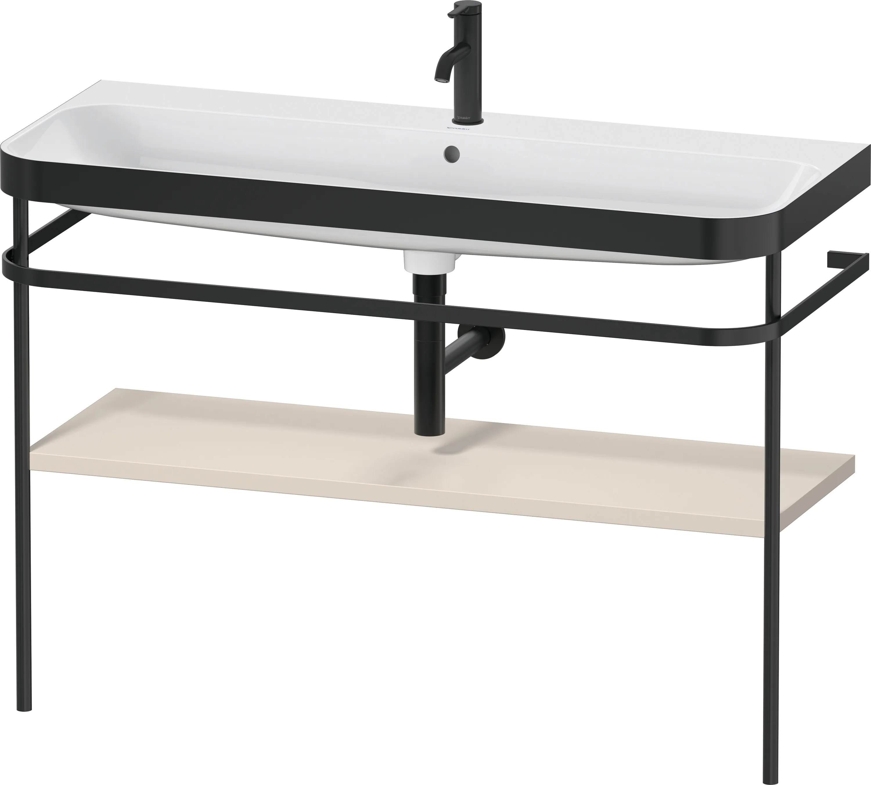 Duravit Waschtischunterschrank mit Metallkonsole „Happy D.2 Plus“ 117,5 × 85 × 49 cm in Taupe Supermatt