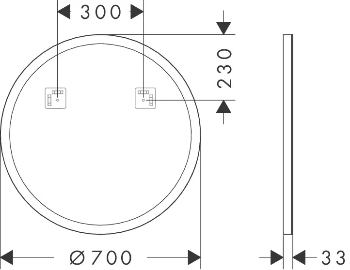 Hansgrohe Spiegel „Xarita Lite S“ in Mattschwarz Hansgrohe Spiegel „Xarita Lite S“ in Mattschwarz