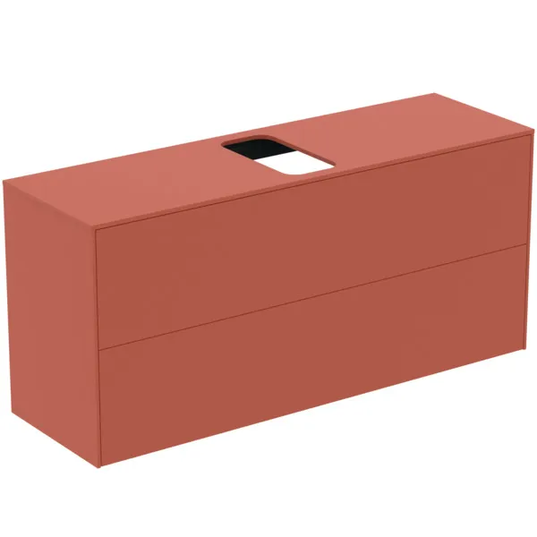 Ideal Standard Waschtischunterschrank Conca, 2 Auszüge, mittiger Ausschnitt, 1202x373x550 mm, Sunset matt Ideal Standard Waschtischunterschrank Conca, 2 Auszüge, mittiger Ausschnitt, 1202x373x550 mm, Sunset matt