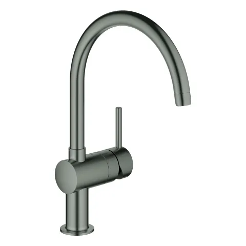 Grohe Einhand-Spültischbatterie Minta C-Auslauf Einlochmontage in hard graphite gebürstet