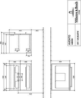 Villeroy & Boch Waschtischunterschrank „Avento“ für Schrankwaschtisch 63 × 51,4 × 45,2 × 45,2 cm in Nordic Oak, Soft Closing