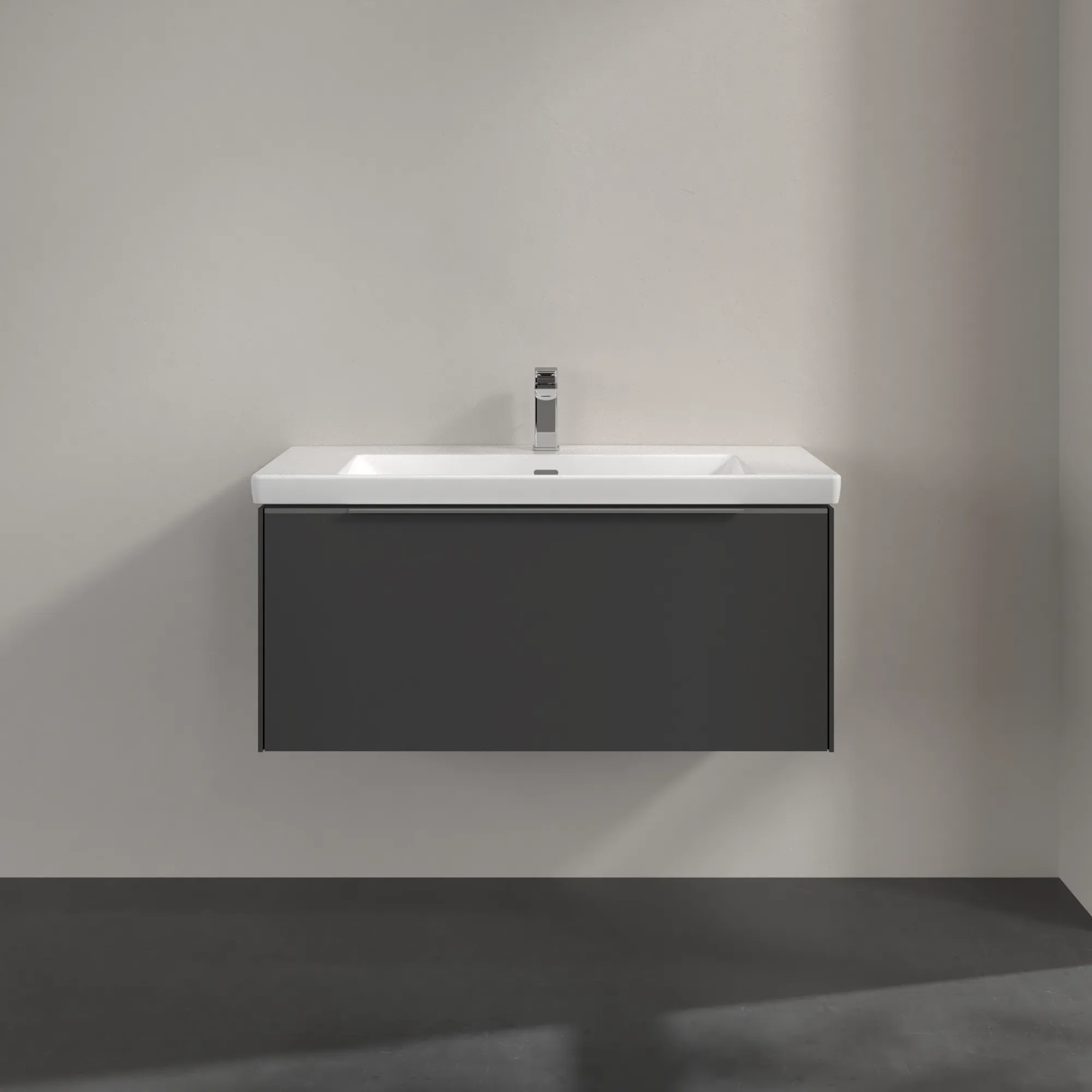 Villeroy & Boch Waschtischunterschrank „Subway 3.0“ für Schrankwaschtisch 973 × 429 × 478 mm Graphite, für Becken mittig Villeroy & Boch Waschtischunterschrank „Subway 3.0“ für Schrankwaschtisch 973 × 429 × 478 mm Graphite, für Becken mittig