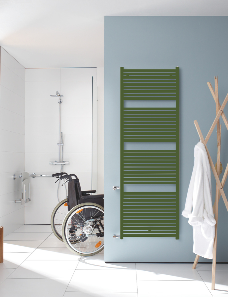 Zehnder Design-Heizkörper „Toga“ Austauschmodell 60 × 114,8 cm in Olive Green (RAL 6003)