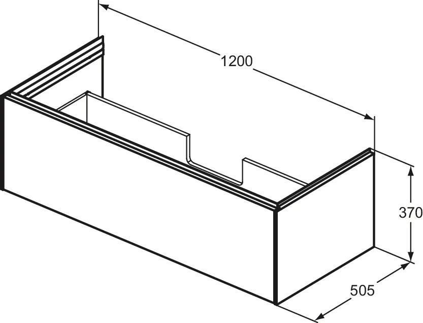 Ideal Standard Waschtischunterschrank „Conca“ 120 × 37 × 50,5 cm Eiche geflammt Furnier Ideal Standard Waschtischunterschrank „Conca“ 120 × 37 × 50,5 cm Eiche geflammt Furnier