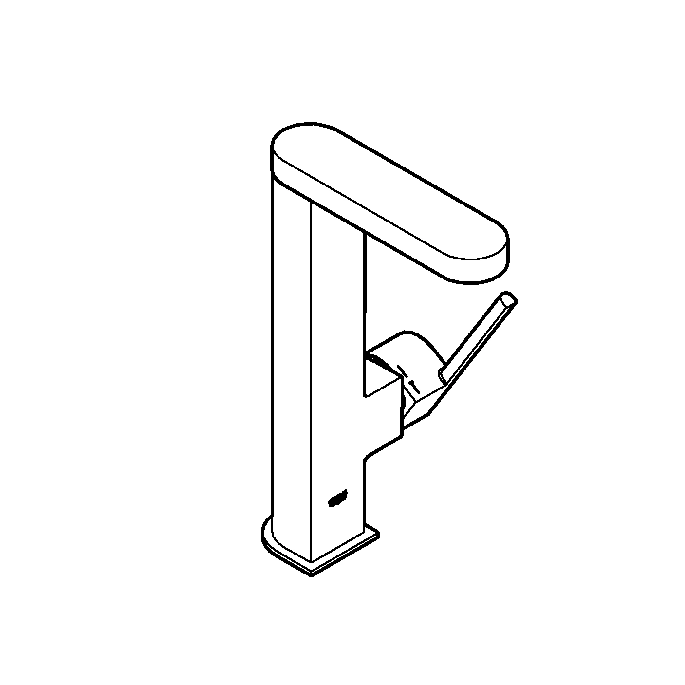 Einhand-Waschtischbatterie Plus 23844_3, L-Size, Einlochmontage, herausziehbarer Auslauf, glatter Körper, Push-open Ablaufgarnitur 1 1/4″, chrom