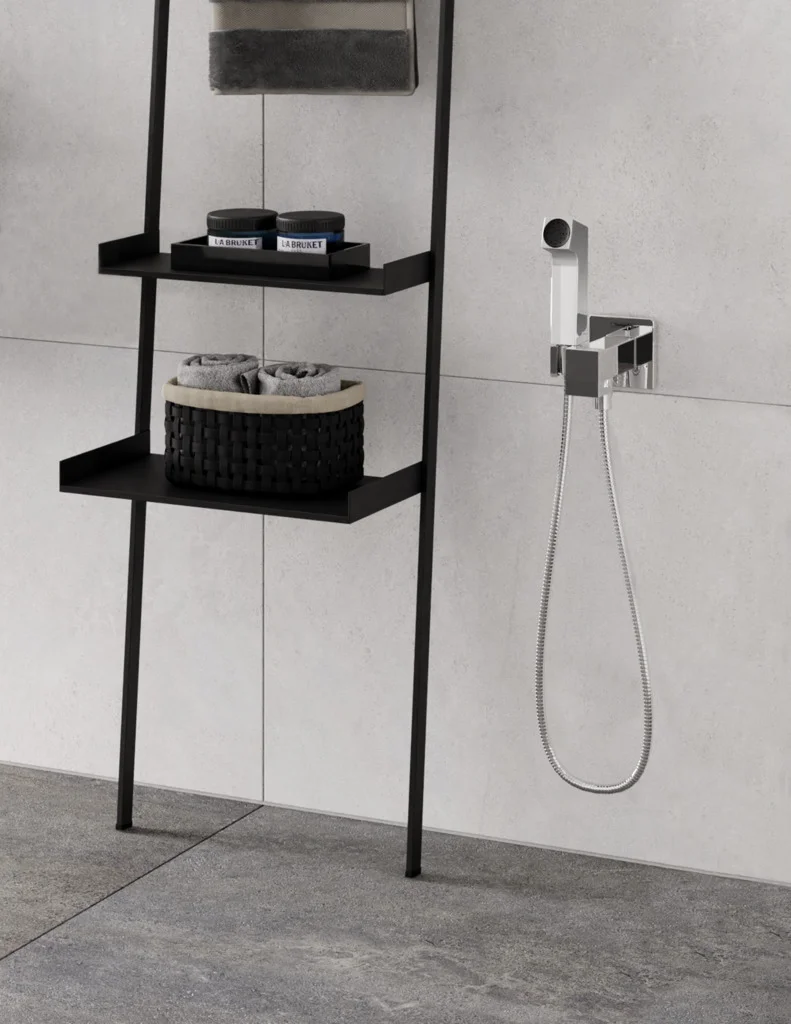 Hansgrohe Bidette Handbrause EcoSmart Warmwasser, Chrom, Brausekopf 28 mm, Schlauch 1250 mm